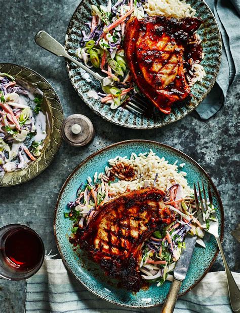 coffee-and-chipotle-pork-chops-with-slaw-sainsburys image