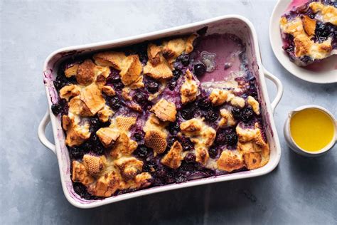blueberry-bread-pudding-recipe-southern-food-the image