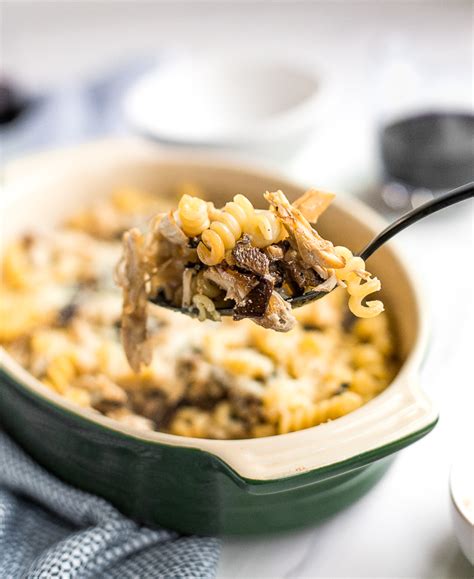 baked-pasta-with-rotisserie-chicken-and-shiitake image