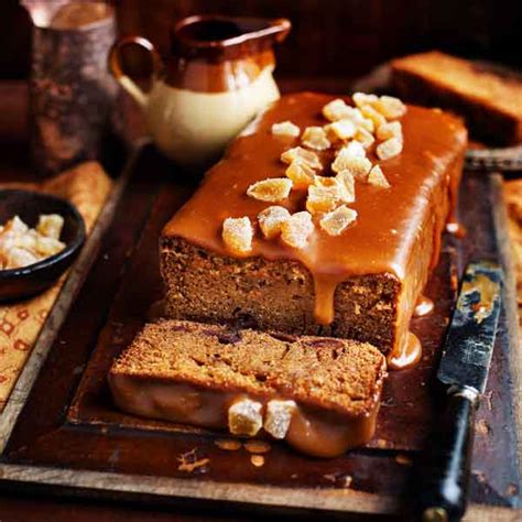 date-and-ginger-cake-with-caramel-glaze-delicious image