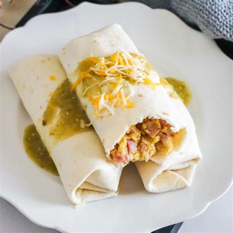 easy-ham-egg-and-cheese-breakfast-burritos image