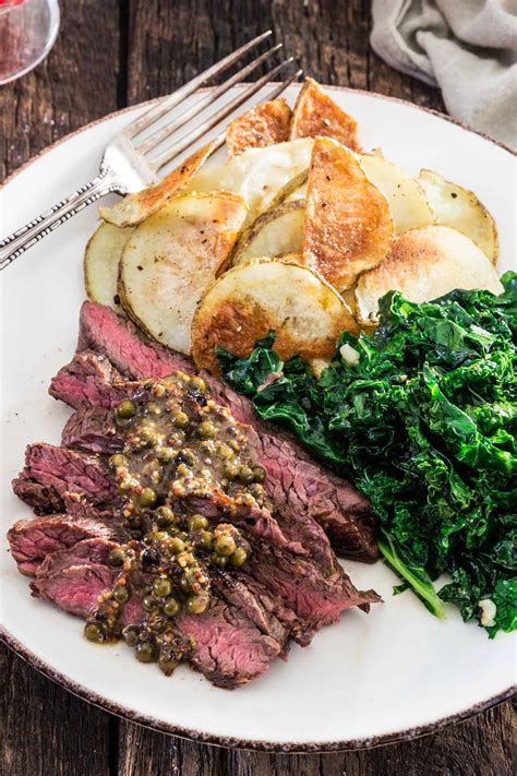 steak-with-green-peppercorn-sauce-olivias-cuisine image