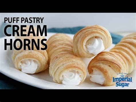 how-to-make-puff-pastry-cream-horns-youtube image