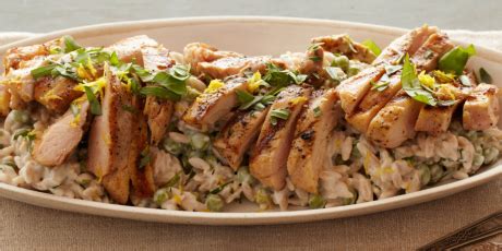 creamy-lemon-pepper-orzo-with-grilled-chicken-food image