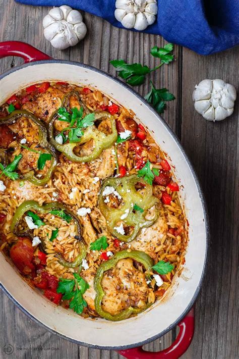 easy-greek-style-chicken-orzo-one-pot-the-mediterranean-dish image