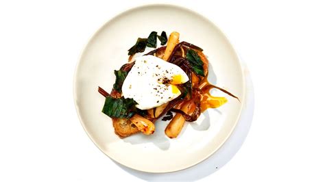 toast-with-ramp-kimchi-and-poached-eggs-recipe-bon image