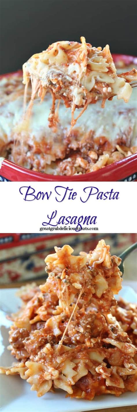 bow-tie-pasta-lasagna-great-grub-delicious-treats image