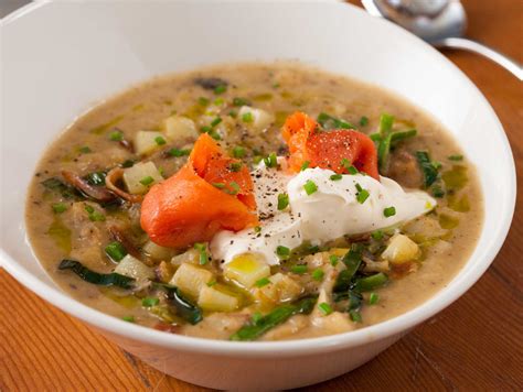 potato-leek-soup-with-smoked-salmon-and-crme-frache image