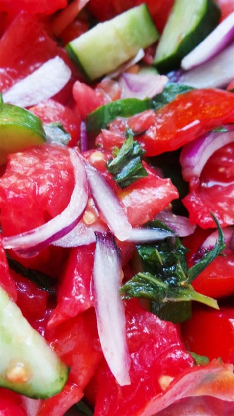 5-minute-tomato-cucumber-salad-with-mint image