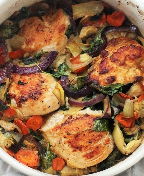 baked-chicken-with-spinach-and-artichokes image