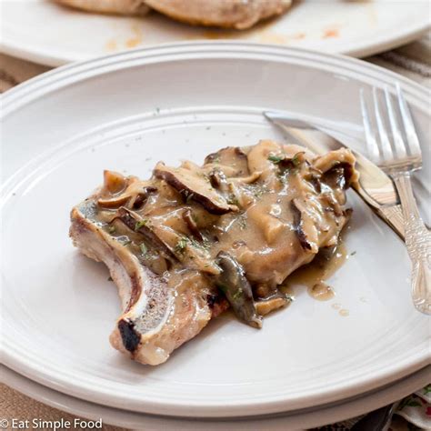 easy-pork-chops-and-mushroom-gravy-recipe-eat image