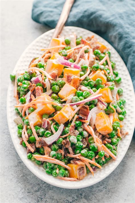 creamy-pea-salad-with-bacon-the-food-cafe image