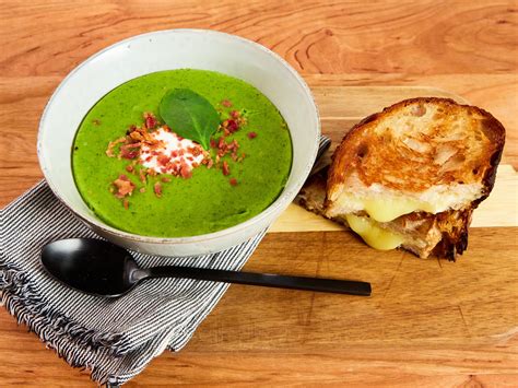 split-pea-soup-with-bacon-and-crispy-white-cheddar image
