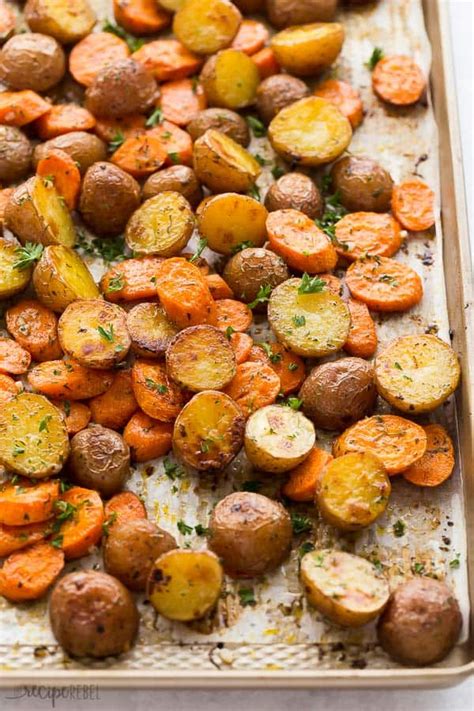 roasted-potatoes-and-carrots-with-garlic-butter-the image