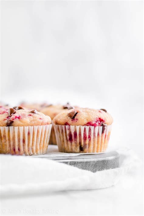 healthy-raspberry-chocolate-chip-mini-muffins image