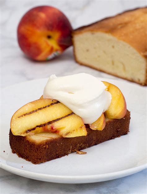 grilled-buttermilk-pound-cake-with-peaches-and image