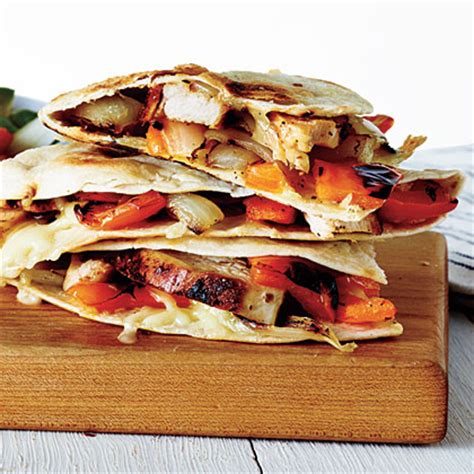 grilled-chicken-and-vegetable-quesadillas-recipe-myrecipes image