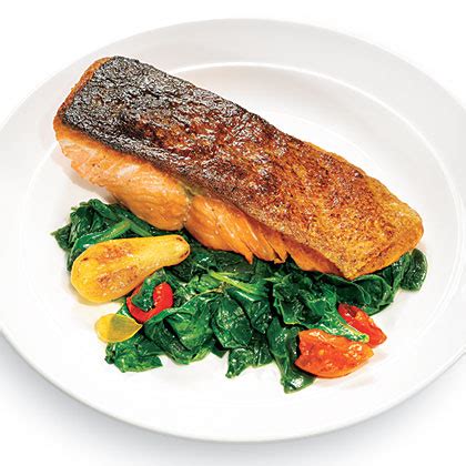 seared-salmon-with-wilted-spinach-recipe-myrecipes image