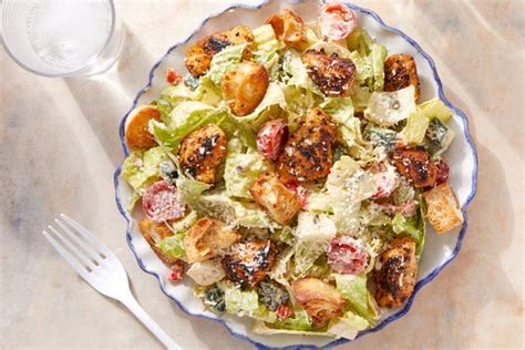 seared-chicken-romaine-salad-blue-apron image