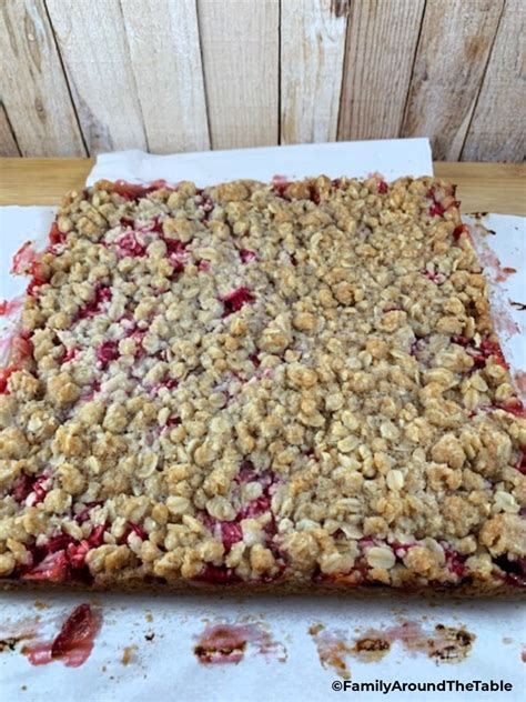 strawberry-rhubarb-oat-bars-family-around-the-table image