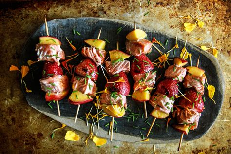 grilled-salmon-strawberries-and-nectarine-kebabs image