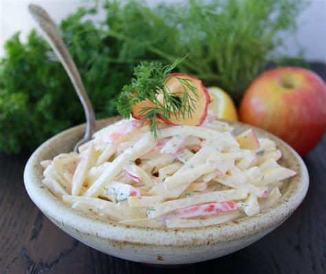 german-celery-root-and-apple-salad-with-dill-mustard image