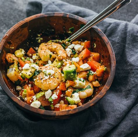 easy-shrimp-avocado-salad-with-tomatoes-savory image