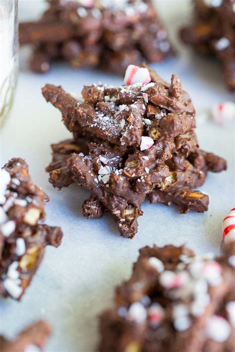 3-ingredient-chocolate-and-peppermint-haystacks image
