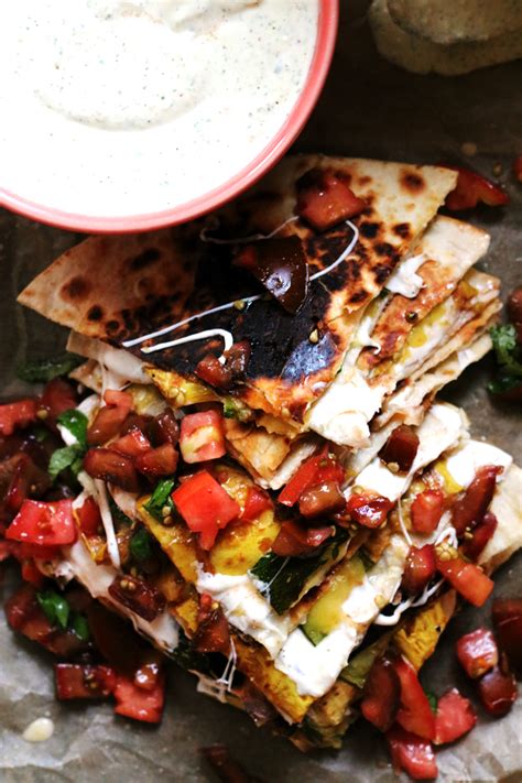 cheesy-zucchini-quesadillas-with-heirloom-tomato image