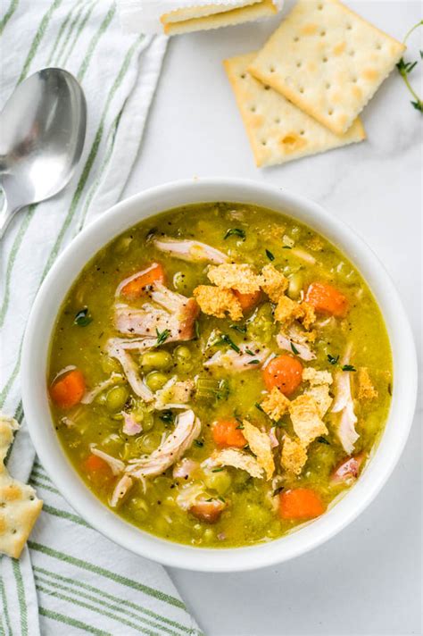 green-pea-soup-with-smoked-turkey-wings-garlic-zest image