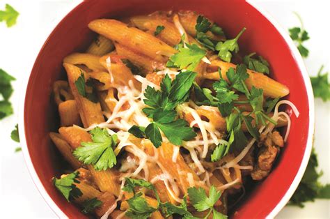 basic-sausage-and-artichoke-penne-pasta-spoon image