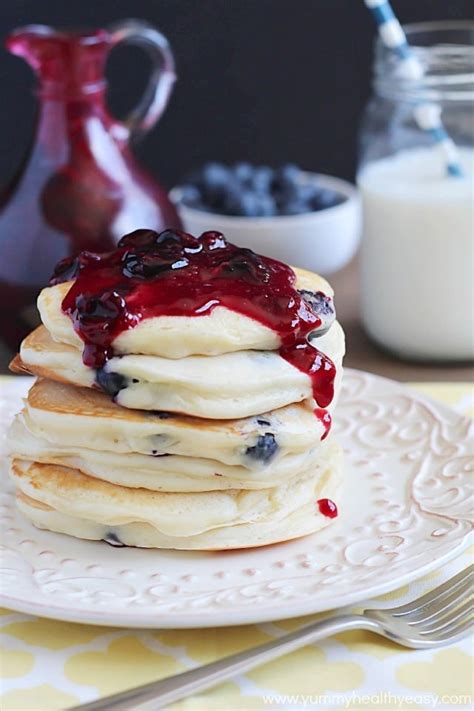 blueberry-pancakes-with-fresh-blueberry-syrup image