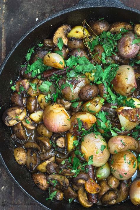 shallot-garlic-mushroom-recipe-the-mediterranean-dish image