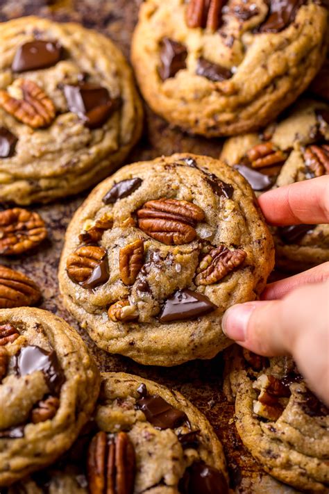 brown-butter-bourbon-pecan-chocolate-chunk-cookies image