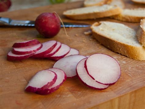 sliced-baguette-with-butter-radishes-sea-salt-once image
