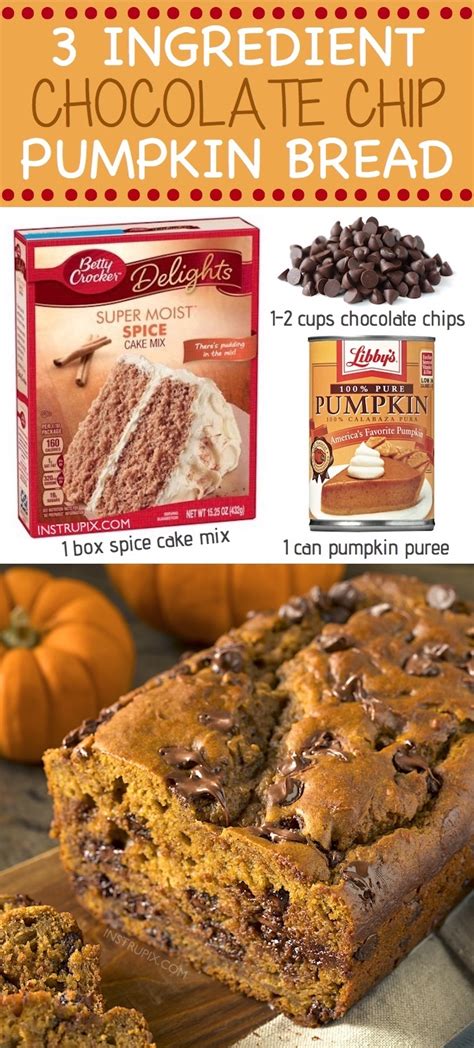 3-ingredient-cake-mix-chocolate-chip-pumpkin-bread image