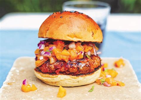 lamb-and-chorizo-burger-with-apricot-salsa image
