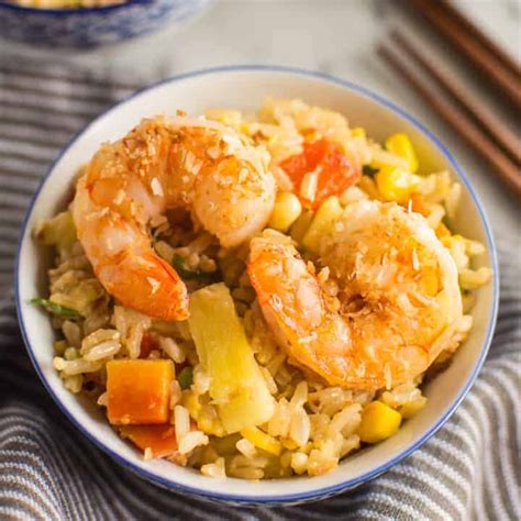 coconut-pineapple-fried-rice-with-shrimp-healthy image