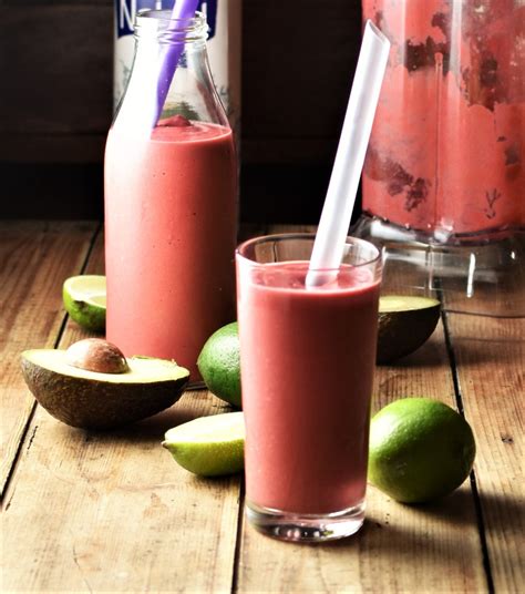 raspberry-avocado-lime-smoothie-everyday-healthy image