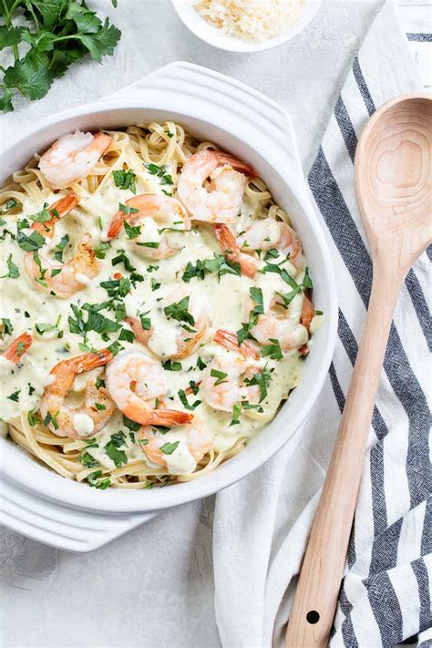 creamy-pesto-pasta-with-shrimp-my-baking-addiction image