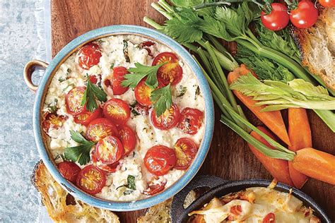 warm-goat-cheese-cherry-tomato-dip-canadian-living image