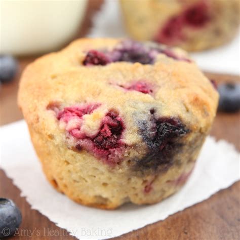 maple-mixed-berry-muffins-amys-healthy-baking image