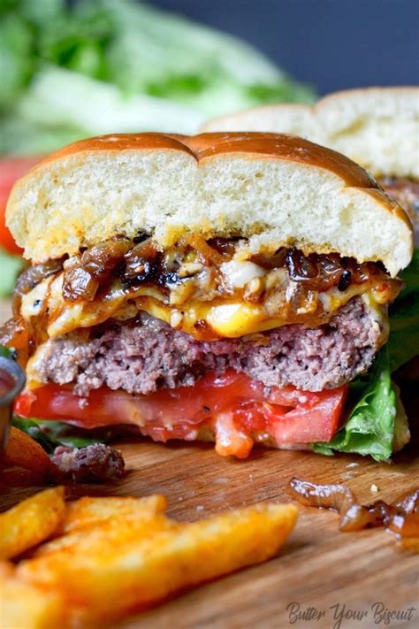 skillet-burger-with-caramelized-onions-stove-top-burgers image