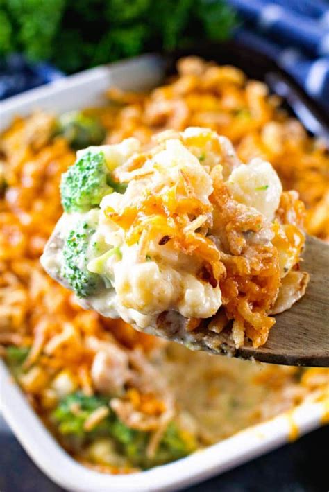 cheesy-broccoli-cauliflower-casserole-julies-eats-treats image