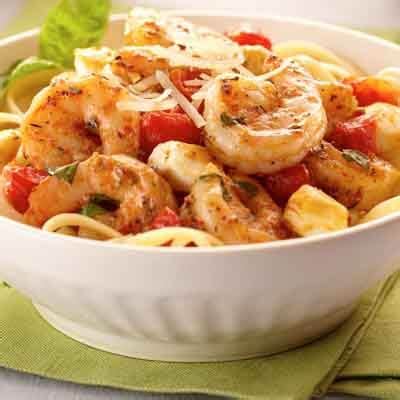 italian-shrimp-caprese-pasta-recipe-land-olakes image
