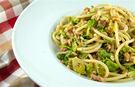 bucatini-with-brussel-sprouts-sausage-italian-food image