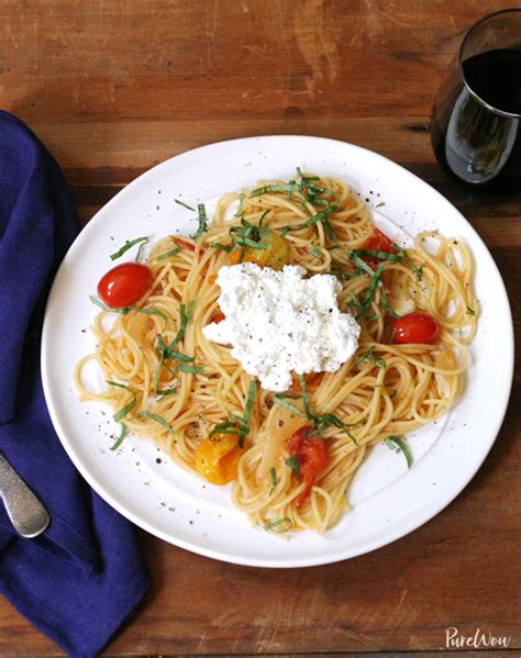 summer-pasta-with-tomatoes-basil-and-ricotta image