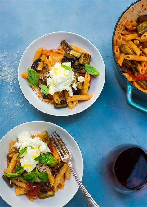 ziti-with-roasted-eggplant-and-ricotta-cheese image