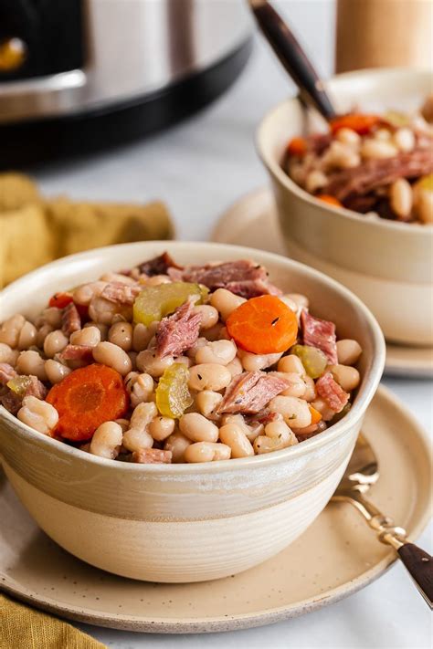 crockpot-ham-and-beans-no-soak-beanrecipescom image