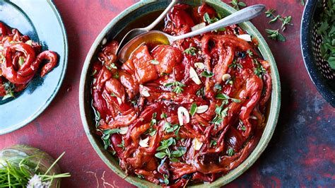 marinated-red-peppers-with-garlic-and-marjoram-bon image